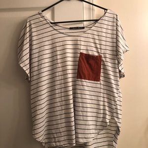 Stripped t shirt with pocket